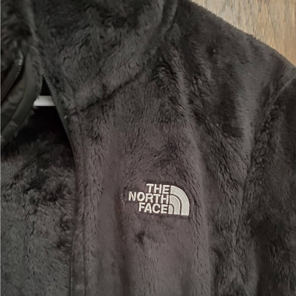 Fuzzy Black North Face Zip Up
